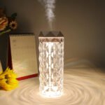⁦فواحة كريستال عطرية LED بحجم كبير وإضاءة متغيرة - مرطب جو ديكوري مع منفذ USB⁩ - الصورة ⁦6⁩