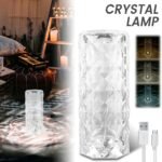 ⁦فواحة كريستال عطرية LED بحجم كبير وإضاءة متغيرة - مرطب جو ديكوري مع منفذ USB⁩ - الصورة ⁦7⁩