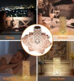 ⁦فواحة كريستال عطرية LED بحجم كبير وإضاءة متغيرة - مرطب جو ديكوري مع منفذ USB⁩ - الصورة ⁦11⁩